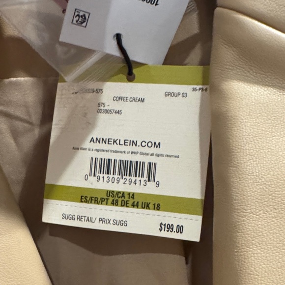 Anne Klein Tan Double-Breasted Trench Coat - Picture 3 of 5
